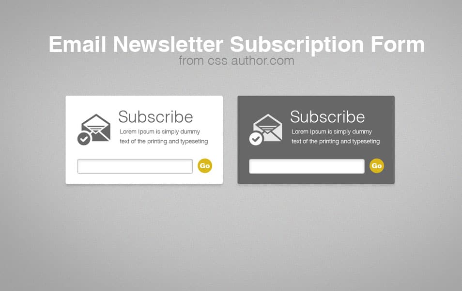 Email Newsletter Subscription Form PSD
