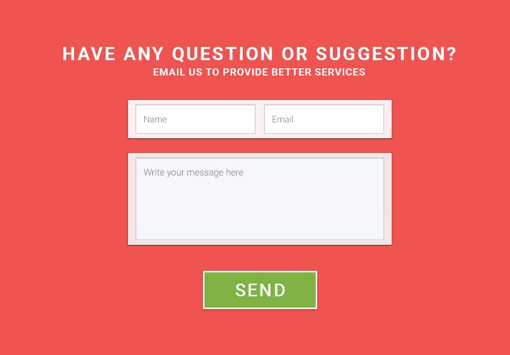 Free Material Design Contact Form PSD