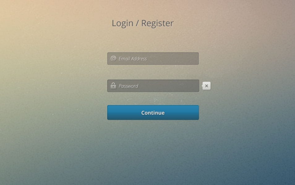 Free Register or Login Screen PSD