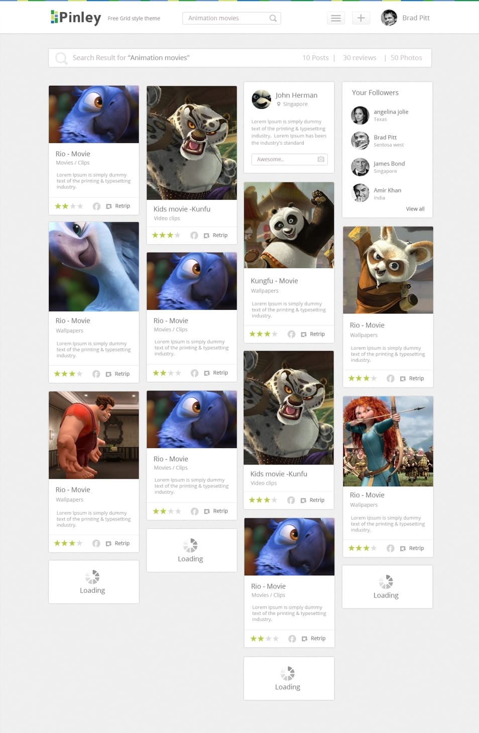 Grid Style Blog Template PSD - cssauthor.com
