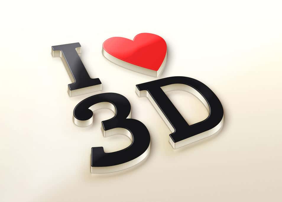 I Love 3D Logo MockUp