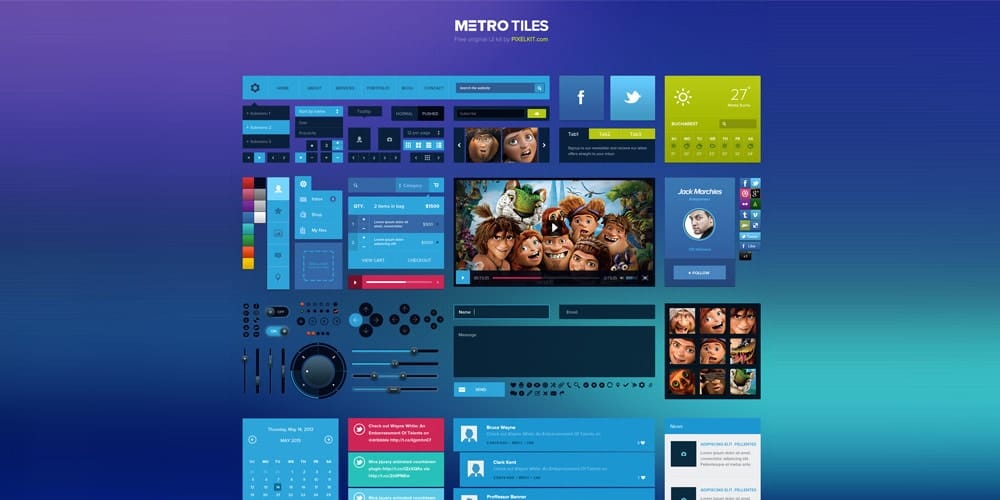 Metro Tiles UI Kit PSD
