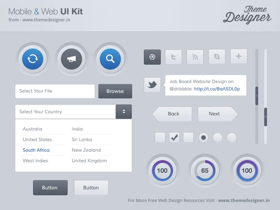 Mobile and Web UI Kit PSD
