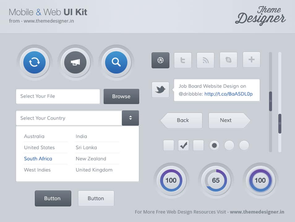 50+ Latest Free Mobile UI Elements Design Kits