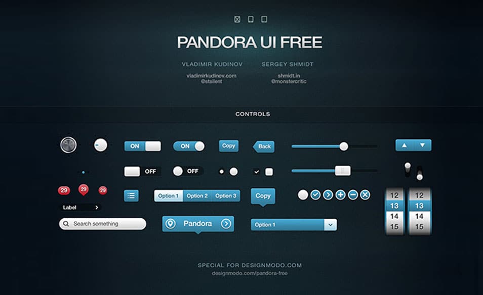 Pandora UI Free for iOS User Interface Pack