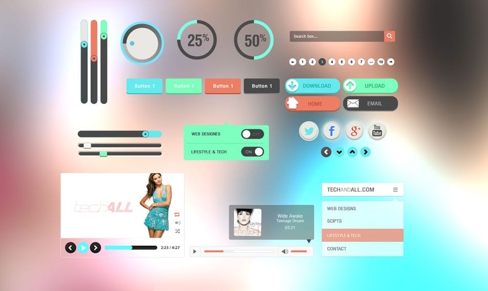Simple UI Kit with Flat Colors