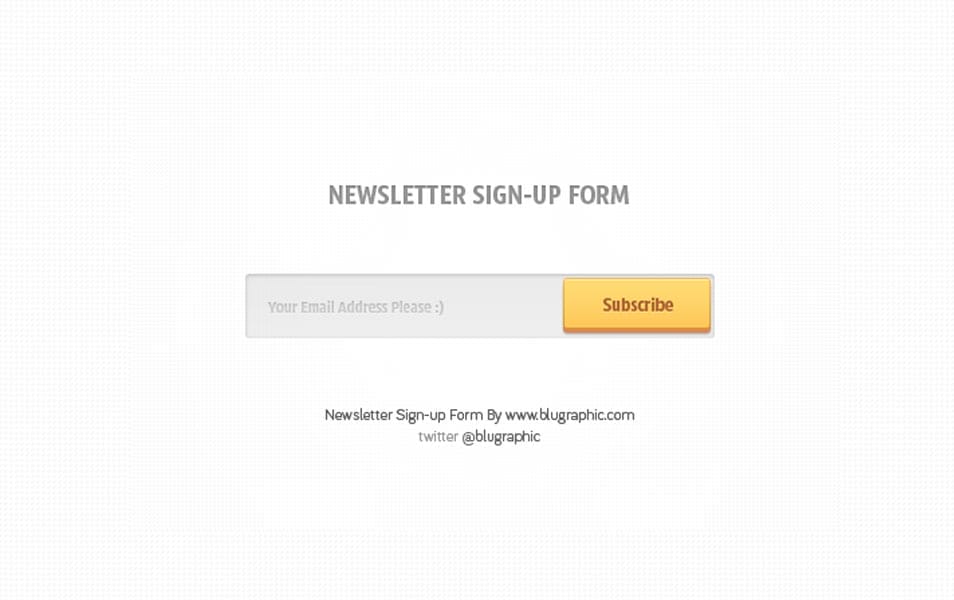 Subscribe to Newsletter Form Psd