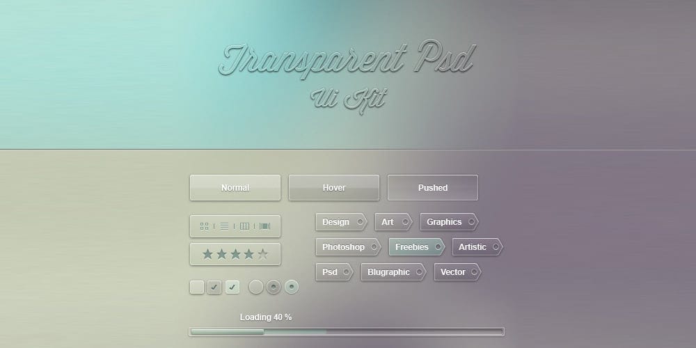 Transparent UI Kit PSD