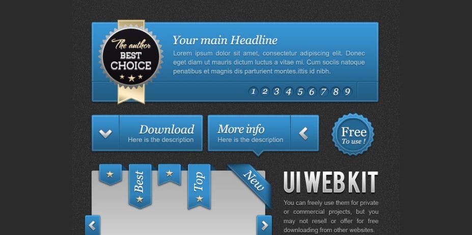 50+ Latest Free UI Kit PSD Collection - Css Author