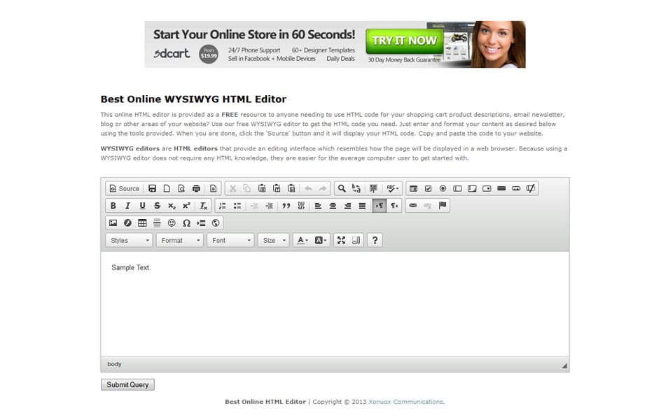 Best Online WYSIWYG HTML Editor