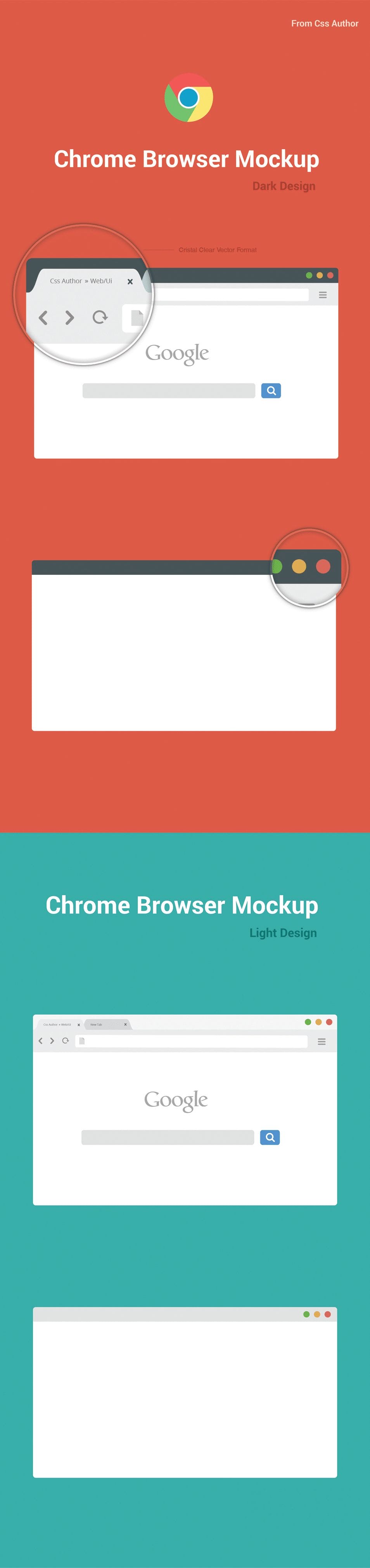 Free Chrome Browser Mockup Design Template – Vector