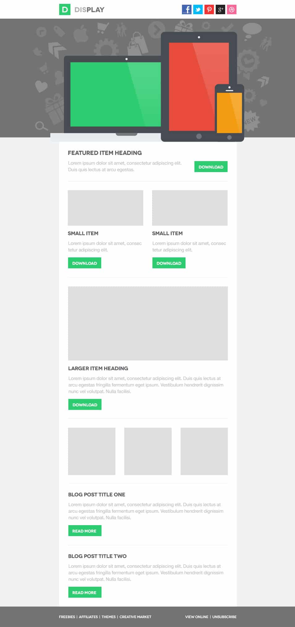 Display Email PSD Template