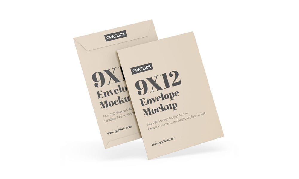 Free 9×12 Envelope Mockup PSD