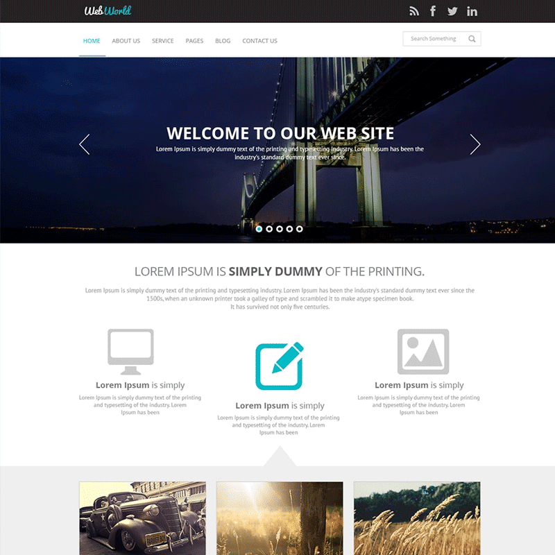 Free Business Web Template PSD Download