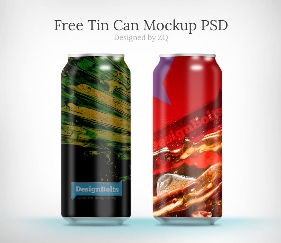 Free Juice Cold Drink Tin Can Mock up PSDs