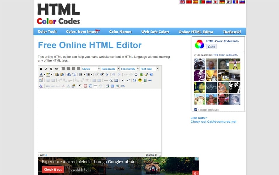 Free Online HTML Editor | HTML Color Codes