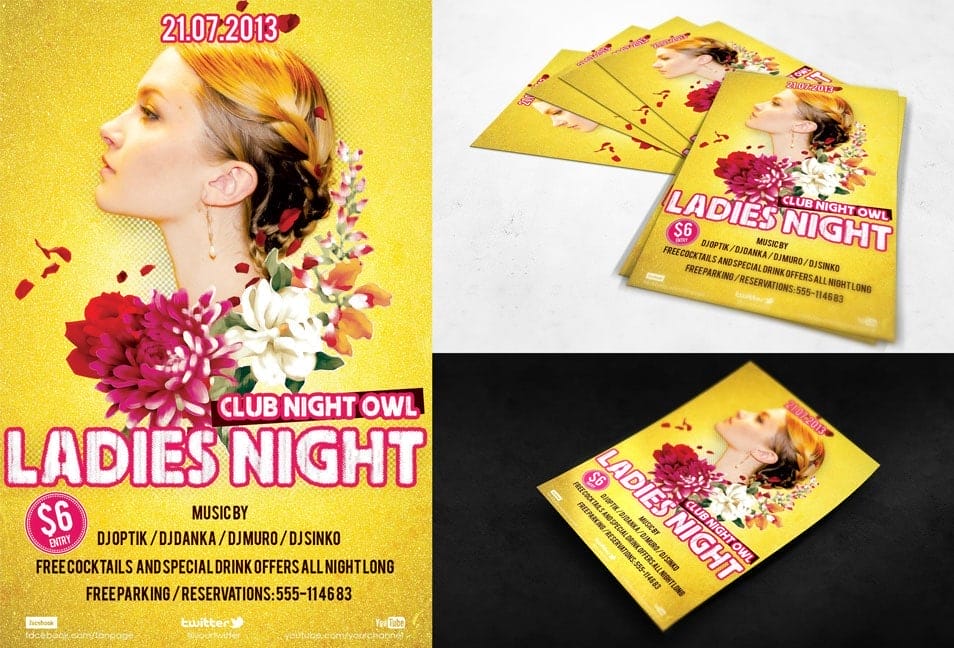 Free PSD Flyer Ladies Night