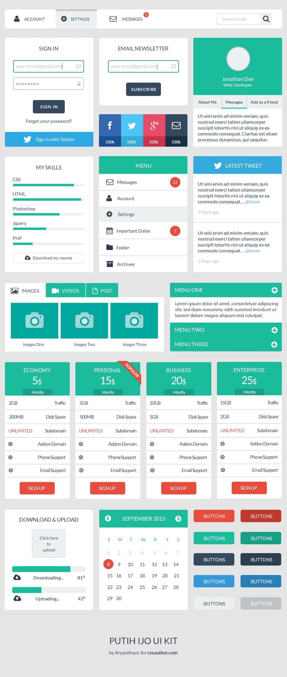 Free Web User Interface Design Kit PSD « Css Author
