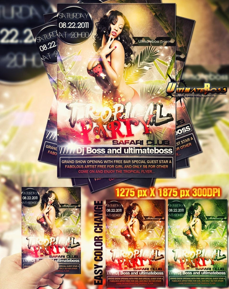 Freemium tropical party flyer
