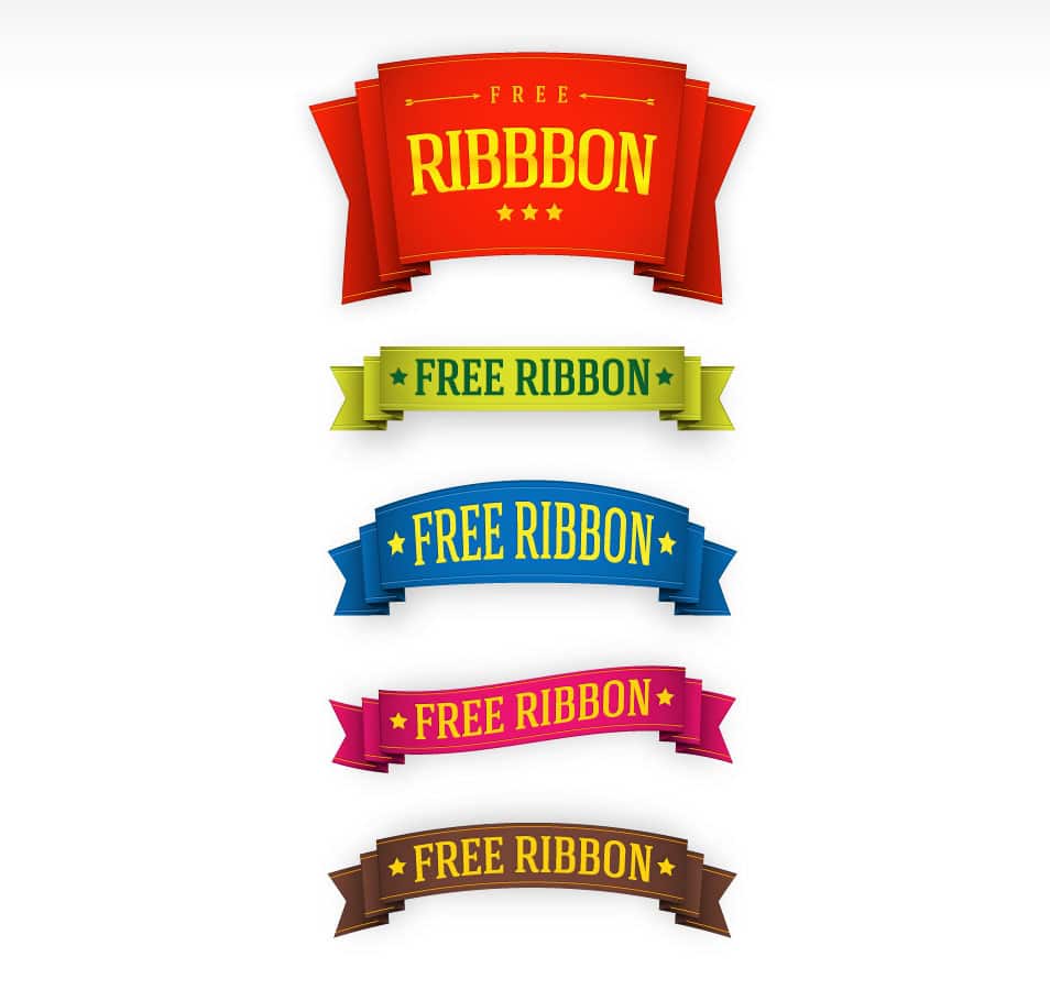 5 Free PSD Ribbon Templates