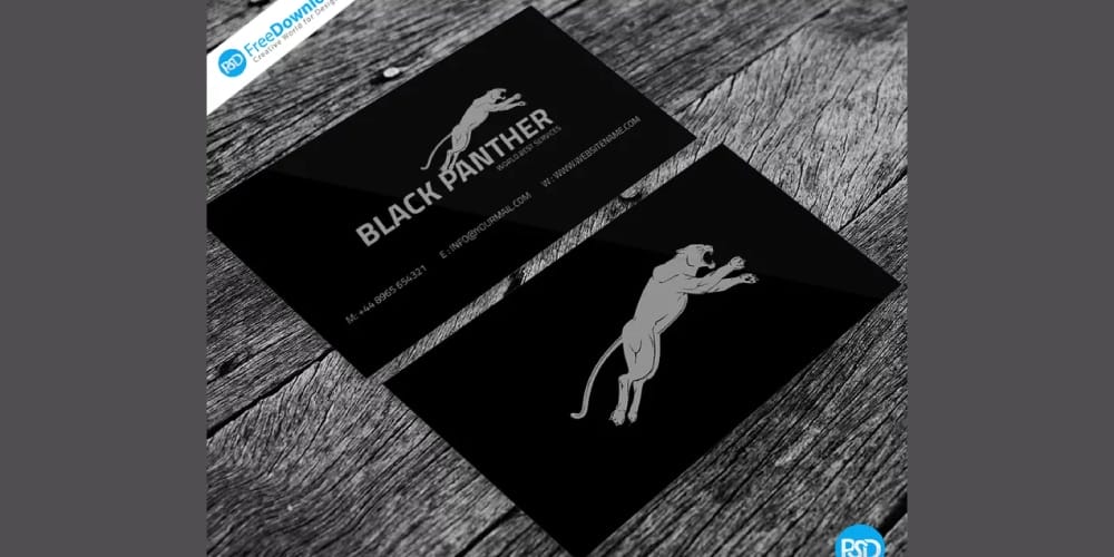 Black Business Card Template PSD