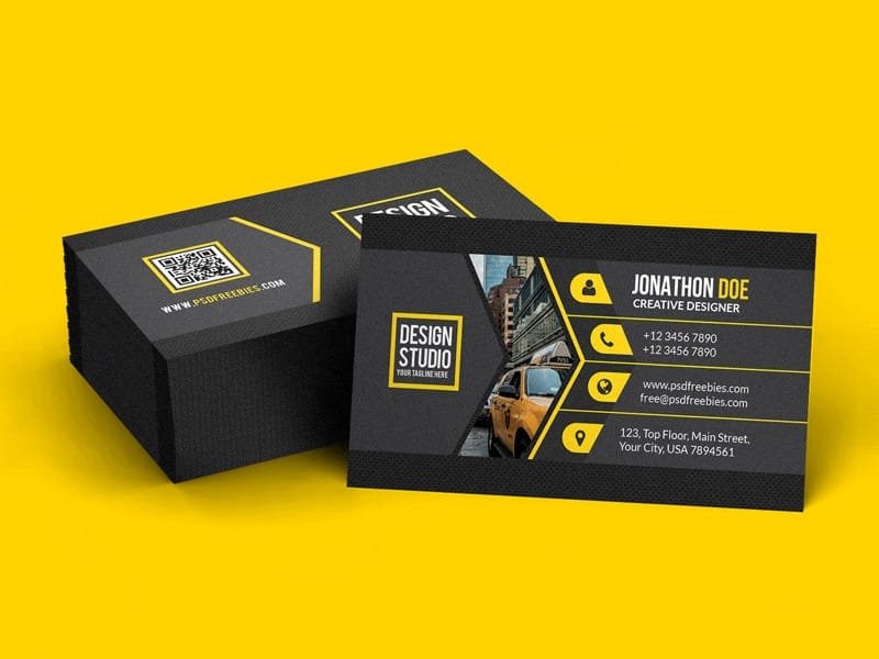  Black Business Card Template PSD