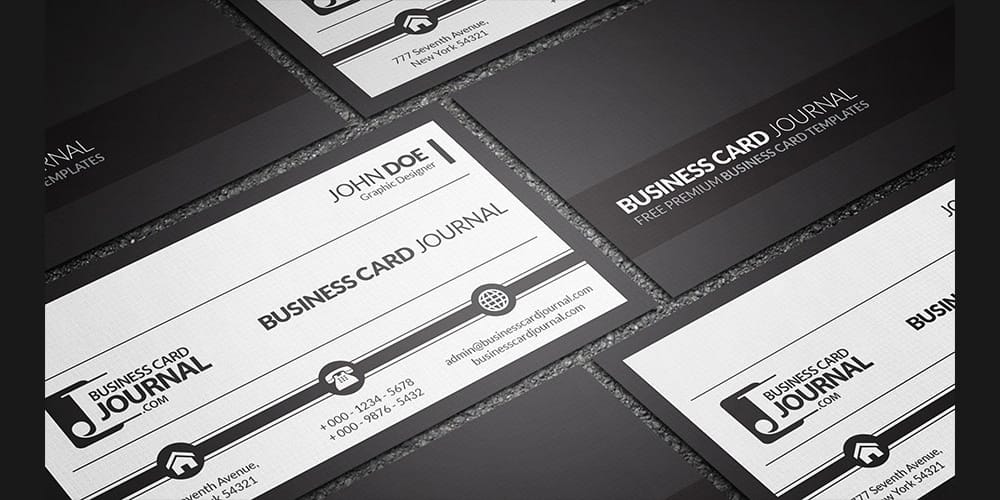 Black and White Corporate Business Card Template