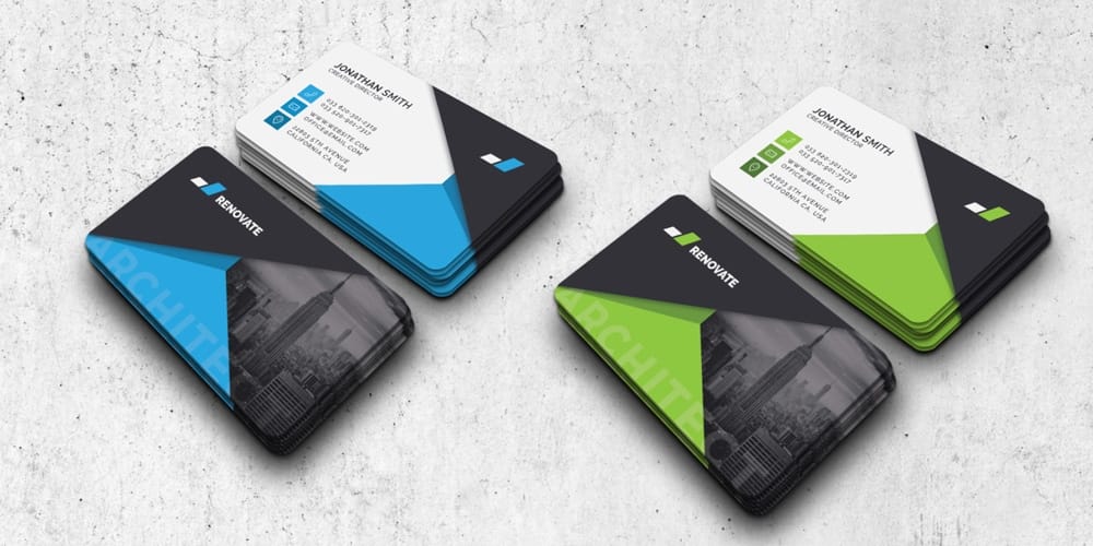 Business Card Template 2 Colors 