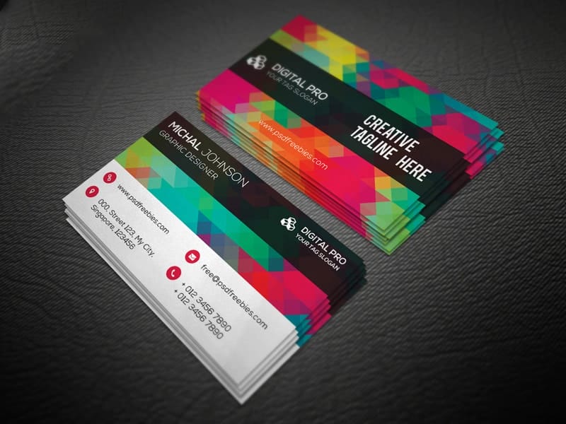 Creative Multicolor Business Card Template PSD