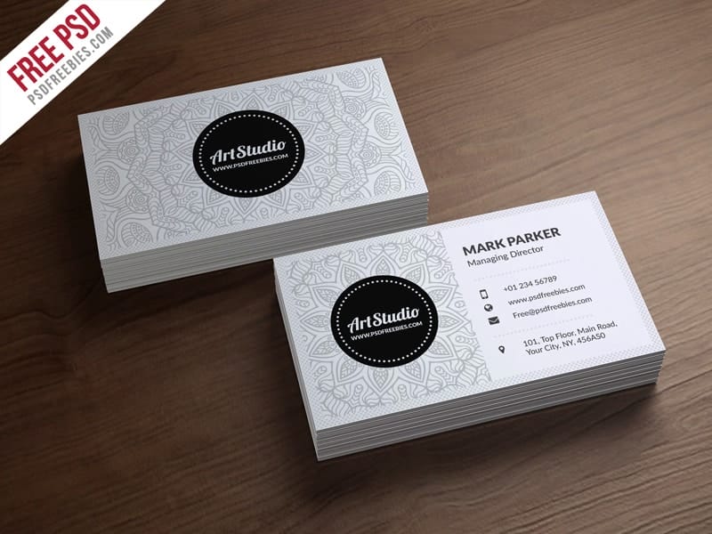 Creative White Business Card Template PSD