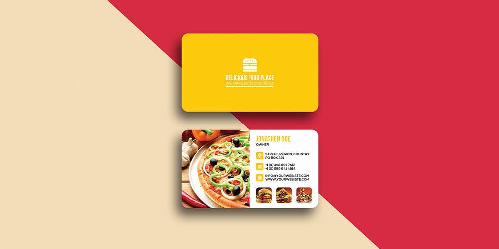 Delicious Food Business Card Template PSD