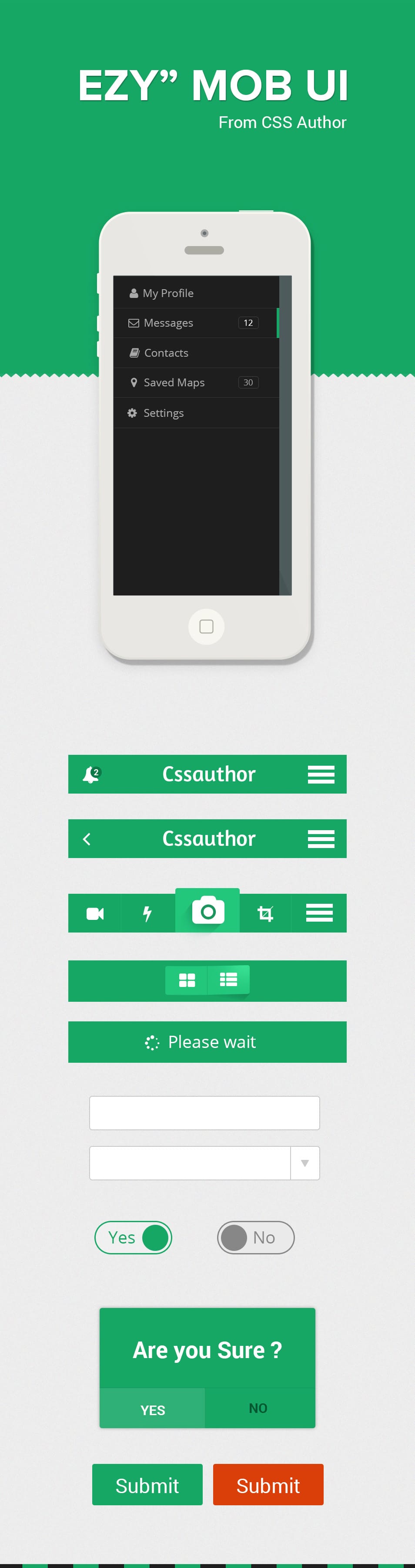 Ezy - A Mobile User Interface Design Kit PSD - cssauthor.com