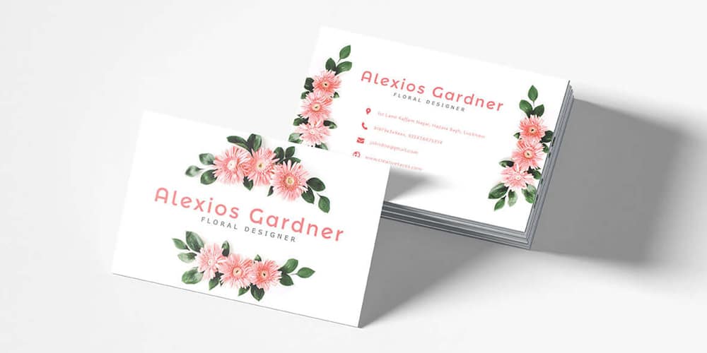 Floral Designer Business Card Template PSD