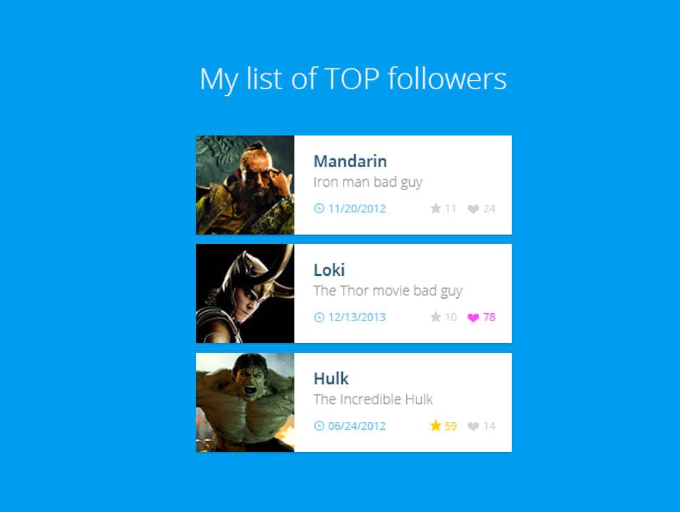 Followers list