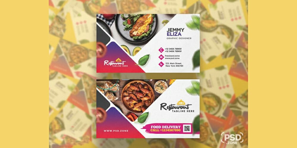 Food Restaurant Business Card Design