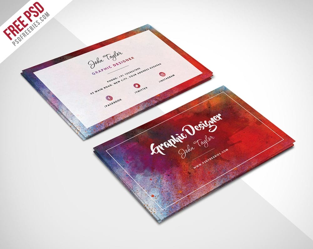 Free Abstract Business Card Template PSD