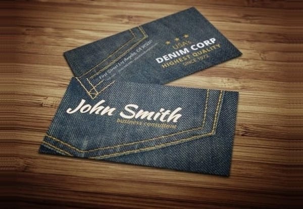Free Denim Business Card Template PSD