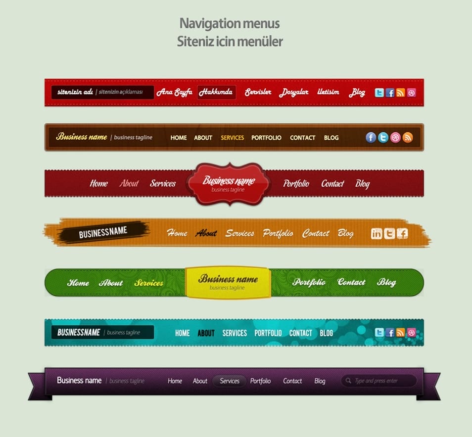 80+ Free Website Menu Navigation PSD Elements » CSS Author