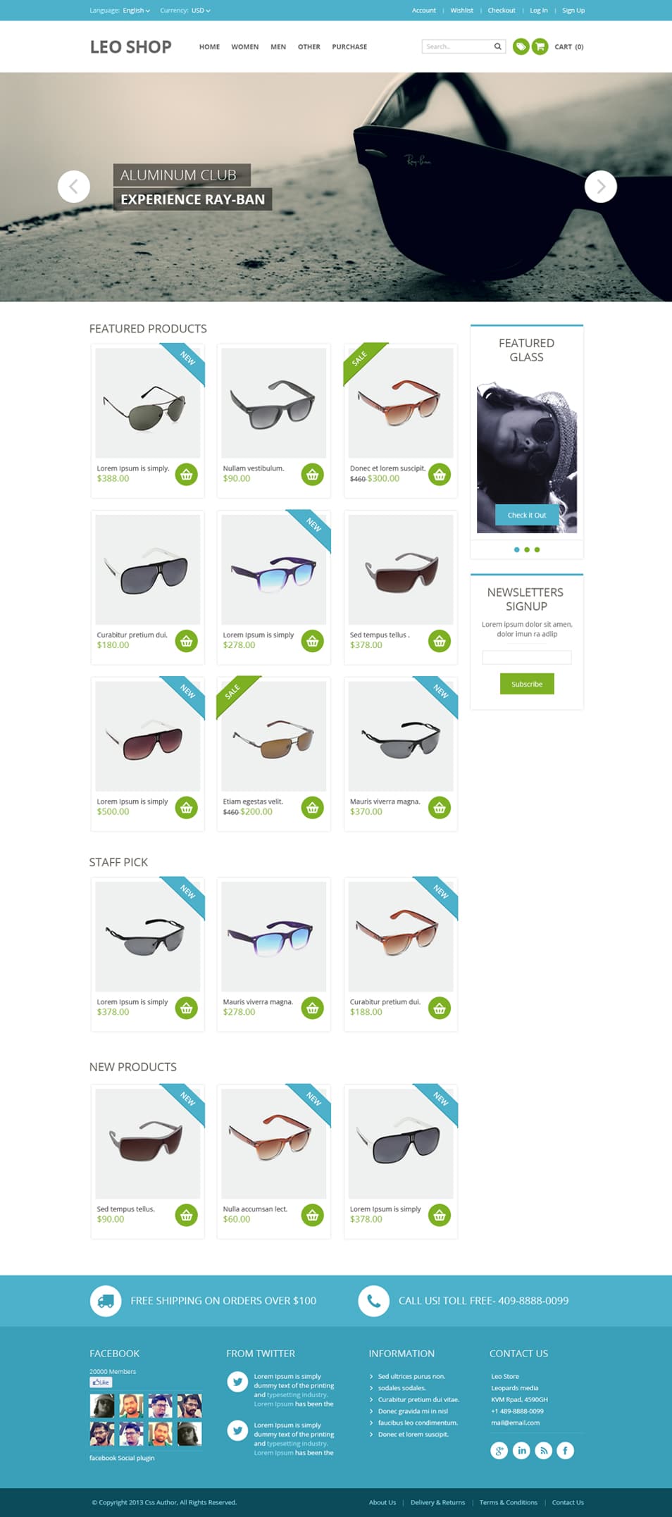 Free Online Shop Website Template PSD - cssauthor.com