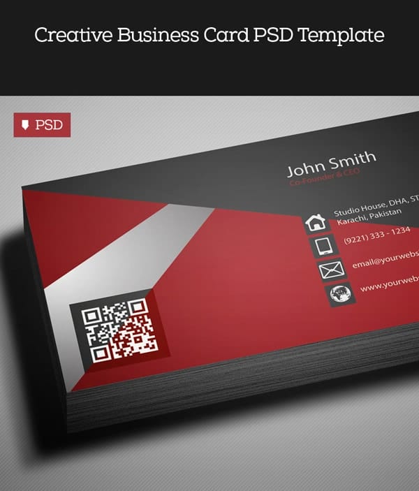 Free Red Business Card Template PSD