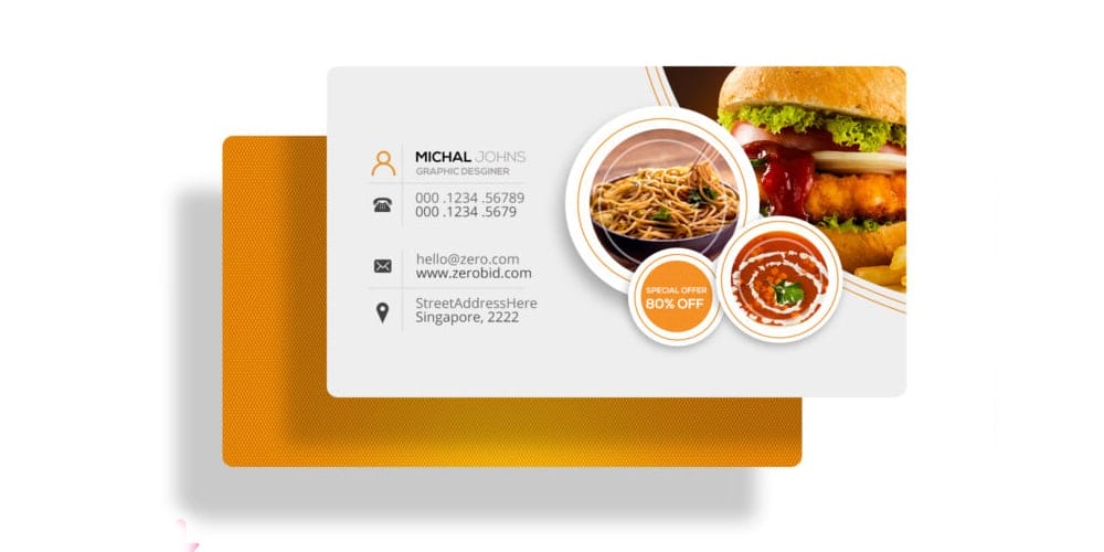 Free Restaurant Business Card PSD