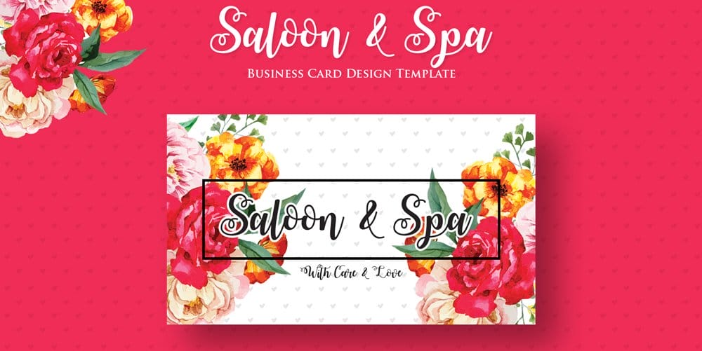 Free Saloon & Spa Business Card PSD