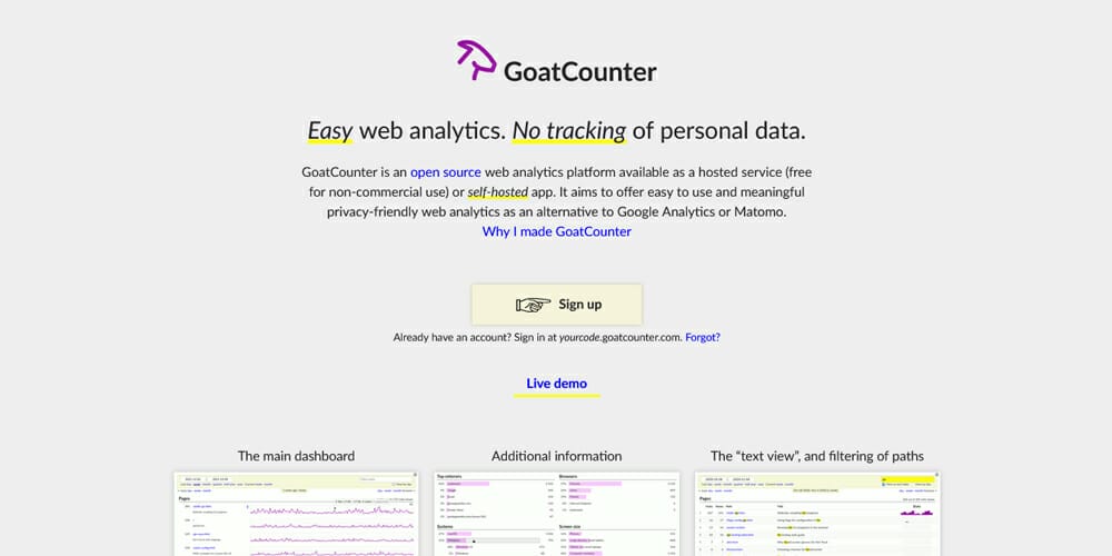 15 Best google Analytics Alternatives 26 GoatCounter