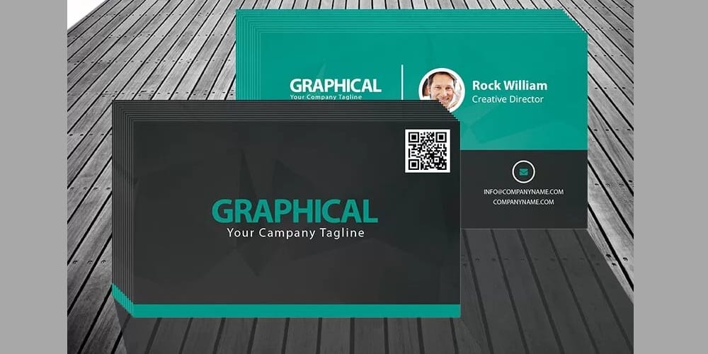Green Business Card Template PSD