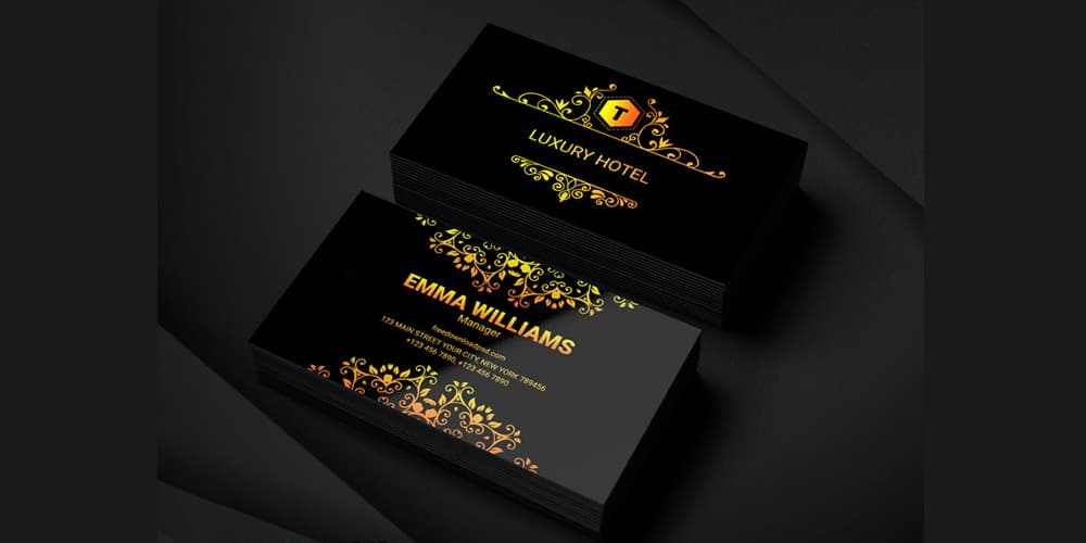 Luxury Hotel Business Card Template PSD