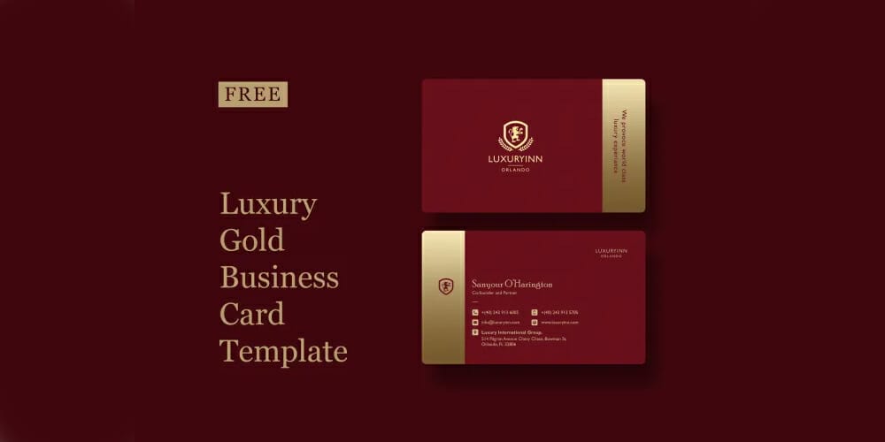 Luxury Red Blue Business Card Template