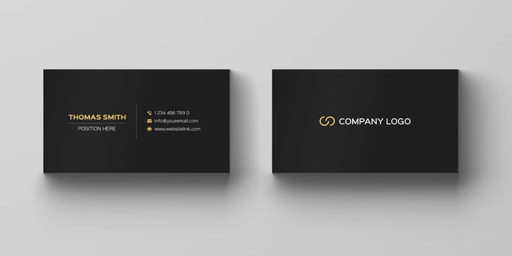 Minimalistic Black and Gold Business Card Template PSD