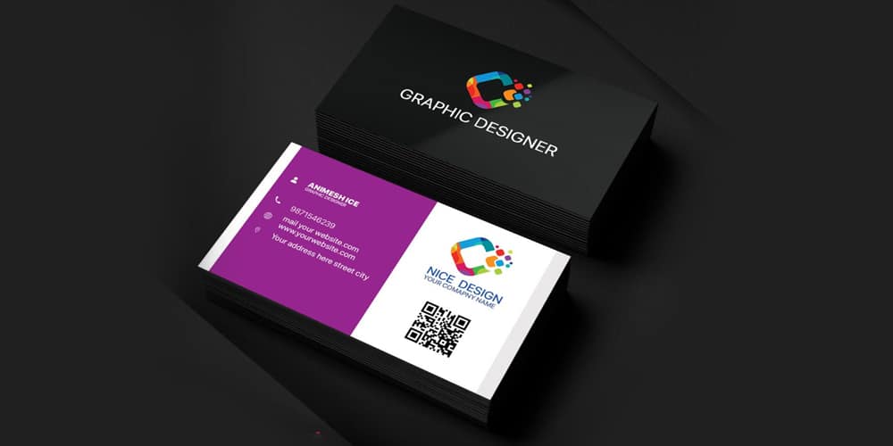 Nice Graphic Designer Business Card Template PSD