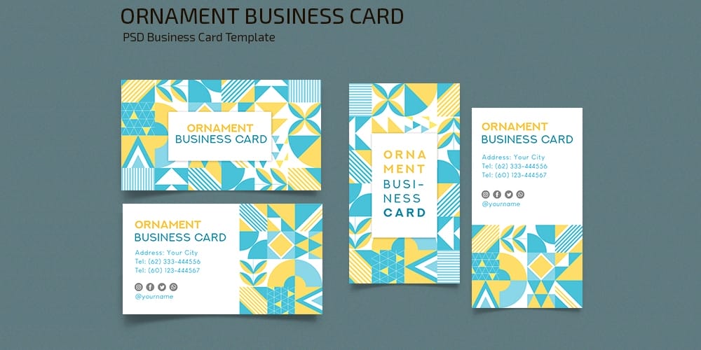Ornament Business Card Template PSD