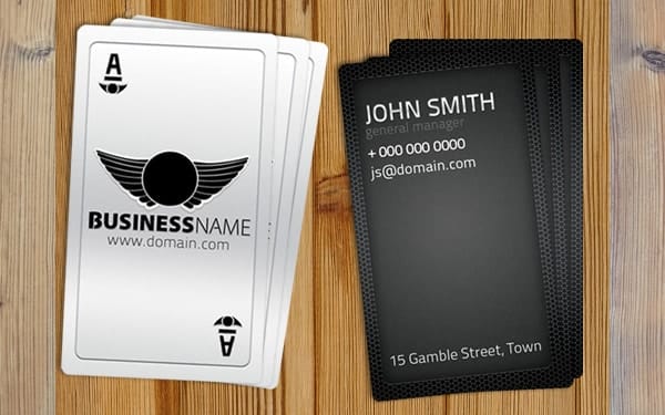 Playing Card Business Card Free Template PSD